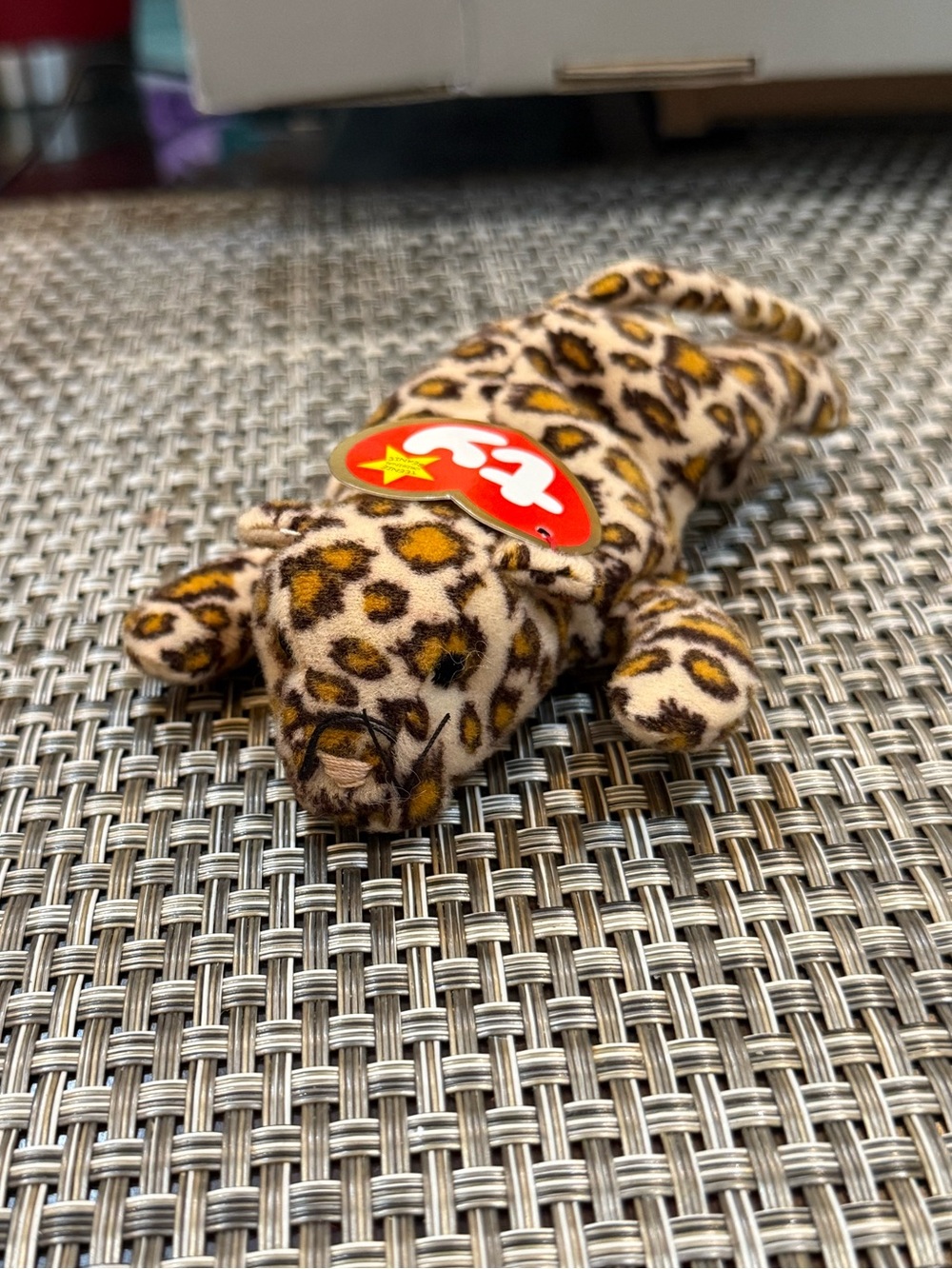 Ty Leopard Print Plush Small Pet Toy in Brown and Tan